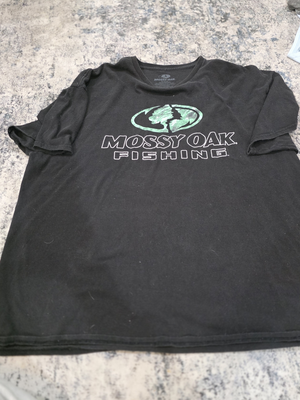Mossy Oak Black Tee with Green Logo